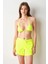 Kadın Düz Dokuma Şort Neon-Sari 239360 3