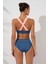 Sırtı Çapraz Yüzücü Bikini Takım Indigo 241269 2