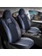 Dacia Duster Uyumlu Yarı Deri Oto Koltuk Kılıfı Ön Arka Set Chester Model Siyah Mavi Sc 1