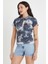 Kadın Batik Yıkamalı T-Shirt Siyah 1
