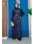 Taş Işleme Desenli Elbise 3889 Lacivert 1