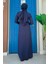 Taş Işleme Desenli Elbise 3889 Lacivert 2