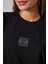 Taş Işlemeli Tasarım Oversize Siyah Kadın T-Shirt 4