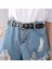 Nieuwe Gotik Sahte Lederen Riem Bayan Gümüş Pin Metal Ketting Yüzük Taille Riem Straat Dans Versieren Riemen Voor Vrouwen Meisje Jeans Zwart (Yurt Dışından) 4