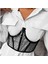 Kadın Kemer Şeffaf Underbust Korse Üstleri Straplez Geri Kemikli Büstiyer Pullu Bel Cincher Kuşak Sokak Şıklığı Bel Korseler (Yurt Dışından) 1