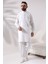 Erkek Çınar Hac ve Umre Kıyafeti Ikili Alt Üst Viskon Afgan Takım Ekru 1