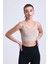 Crop Fitilli Kalın Askı Sporcu Sütyen | Ten 4