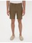 Erkek Haki Slim Fit Keten Karışımlı Dokuma Şort 50291519-VR027 2