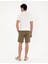 Erkek Haki Slim Fit Keten Karışımlı Dokuma Şort 50291519-VR027 4