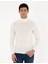 Erkek Ekru Slim Fit Yarım Balıkçı Yaka Yün Karışımlı Basic Triko Kazak 50270055-VR019 1