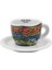 Edex ’’arlecchino’’ Porselen Cappuccino Fincan ve Tabak Takımı - 180 ml (6.4oz) 1