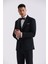 Siyah Çıkma Yaka Slim Fit Yelekli Damatlık 1