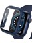 Lacivert Apple Watch 40 mm Uyumlu Kasa ve Ekran Koruyucu Sert Silikon Renkli 360 Sert Pc Gard 2