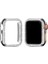Gümüş Apple Watch 45 mm Uyumlu Kasa Koruyucu Taşlı Renkli Sert Pc 360 Tam Koruma Ekran Koruyucu Gard 3