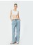 Oversize Paraşüt Denim Pantolon Standart Bel Beli Bağlamalı Cepli - Parachute Jean 1