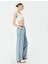 Oversize Paraşüt Denim Pantolon Standart Bel Beli Bağlamalı Cepli - Parachute Jean 2