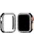 Megafox Teknoloji Siyah Apple Watch 44 mm Uyumlu Kasa Koruyucu Taşlı Renkli Sert Pc 360 Tam Koruma Ekran Koruyucu Gard 3