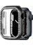 Siyah Apple Watch 45 mm Uyumlu Kasa Koruyucu Taşlı Renkli Sert Pc 360 Tam Koruma Ekran Koruyucu Gard 1