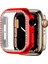 Kırmızı Apple Watch 40 mm Uyumlu Kasa Koruyucu Taşlı Renkli Sert Pc 360 Tam Koruma Ekran Koruyucu Gard 1