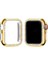 Gold Apple Watch 38 mm Uyumlu Kasa Koruyucu Taşlı Renkli Sert Pc 360 Tam Koruma Ekran Koruyucu Gard 3