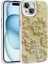 Apple iPhone 15 Uyumlu Kılıf Çiçek Desenli Parlak Taşlı Sert Silikon Zore Garden Kapak, Beyaz 1