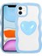 Apple iPhone 11 Uyumlu Kılıf Renkli Kalp Figürlü Ponçik Kapak, Mavi 1