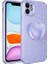 Apple iPhone 11 Uyumlu Kılıf Kamera Korumalı Simli Pop Soketli Lüks Koton Soketli Kapak, Lila 1