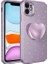 Apple iPhone 11 Uyumlu Kılıf Kamera Korumalı Simli Pop Soketli Lüks Koton Soketli Kapak, Mor 1