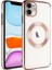 Apple iPhone 11 Uyumlu Kılıf Wireless Şarj Özellikli Sert Pc Riksos Magsafe Kapak, Rose Gold 1