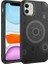 Apple iPhone 11 Uyumlu Kılıf Wireless Şarj Özellikli Desenli Hot Kapak, Siyah 1