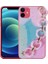 Apple iPhone 11 Uyumlu Kılıf Simli Desenli El Askılı Tutacaklı Elsa Silikon Kapak, Pembe Koyu 1