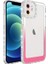 Apple iPhone 11 Uyumlu Kılıf Simli ve Renk Geçiş Tasarımlı Lens Korumalı Park Kapak, Beyaz-Pembe 1