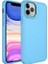 Apple iPhone 12 Pro Max Uyumlu Kılıf Metal Çerçeve ve Buton Tasarımlı Silikon Luna Kapak, Sierra Mavi 1