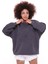 Fancy Kadın Bisiklet Yaka Nakış Desenli Pamuklu Yumuşacık Loose Fit Sweatshirt 1