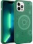 Apple iPhone 12 Pro Max Uyumlu Kılıf Wireless Şarj Özellikli Desenli Hot Kapak, Koyu Yeşil 1