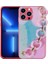 Apple iPhone 12 Pro Uyumlu Kılıf Simli Desenli El Askılı Tutacaklı Elsa Silikon Kapak, Pembe Koyu 1