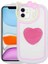 Apple iPhone 12 Uyumlu Kılıf Kedi Figürlü Transparan Pop Soketli Ritmik Kapak, Pembe Koyu 1