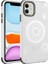 Apple iPhone 12 Uyumlu Kılıf Wireless Şarj Özellikli Desenli Hot Kapak, Beyaz 1