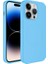 Apple iPhone 13 Pro Max Uyumlu Kılıf Magsafe Wireless Şarj Özellikli Pastel Renk Silikon Plas Kapak, Mavi Açık 1