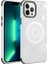 Apple iPhone 13 Pro Uyumlu Kılıf Wireless Şarj Özellikli Desenli Hot Kapak, Beyaz 1