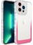 Apple iPhone 13 Pro Uyumlu Kılıf Simli ve Renk Geçiş Tasarımlı Lens Korumalı Park Kapak, Beyaz-Pembe 1