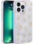 Apple iPhone 13 Pro Uyumlu Kılıf Simli Desenli Kamera Korumalı Parlak Popy Kapak, Papatya 1