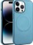 Apple iPhone 14 Pro Max Uyumlu Kılıf Pu Deri Magsafe Wireless Şarj Özellikli Derix Kapak, Mavi 1