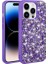 Apple iPhone 14 Pro Max Uyumlu Kılıf Parlak Taşlı Tasarım Linea Kapak, Mor 1