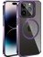 Apple iPhone 14 Pro Max Uyumlu Kılıf Magsafe Wireless Şarj Özellikli Standlı Klon Kapak, Derin Mor 1