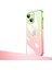 Apple iPhone 14 Plus Uyumlu Kılıf Parlak Renk Geçişli Kamera Korumalı Senkron Kapak, Pembe-Yeşil 1