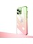 Apple iPhone 14 Pro Max Uyumlu Kılıf Parlak Renk Geçişli Kamera Korumalı Senkron Kapak, Pembe-Yeşil 1