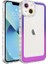 Apple iPhone 14 Plus Uyumlu Kılıf Simli ve Renk Geçiş Tasarımlı Lens Korumalı Park Kapak, Mor-Pembe 1