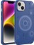 Apple iPhone 14 Plus Uyumlu Kılıf Wireless Şarj Özellikli Desenli Hot Kapak, Lacivert 1