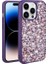 Apple iPhone 14 Pro Uyumlu Kılıf Parlak Taşlı Tasarım Linea Kapak, Derin Mor 1